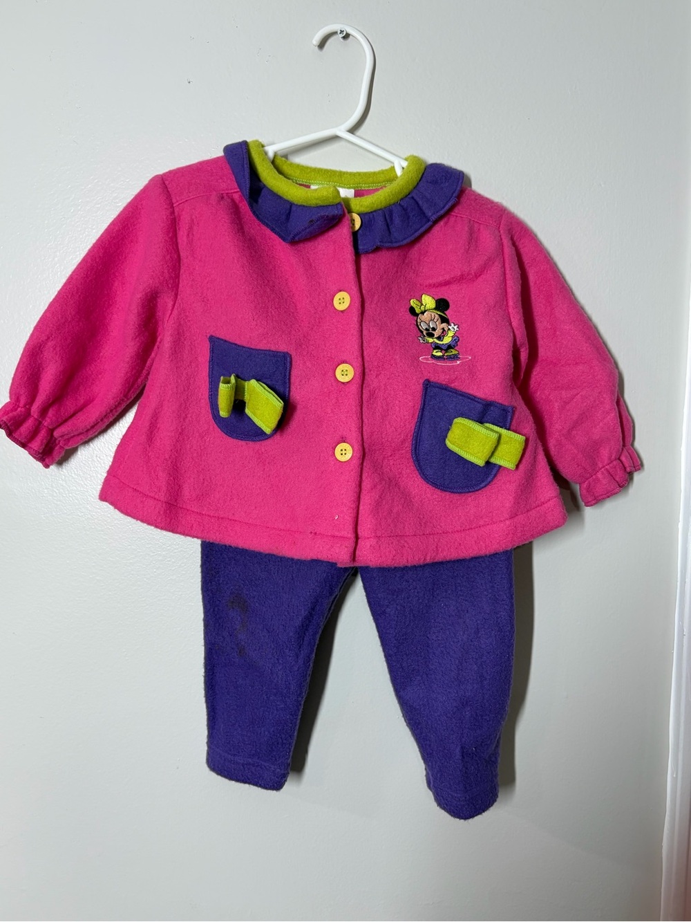 Vintage Disney Minnie Two-Piece Fleece Set size 12 months